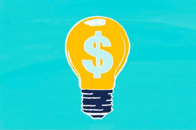 A yellow light bulb with a dollar sign in the center on a turquoise background represents innovative financial ideas. Perfect for business and creativity themes. Model Released HodeiUnzueta_ID26463_763621_017 Copyright: xHodeixUnzuetax RECORD DATE NOT STATED