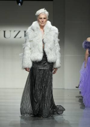 February 7, 2025, New York, New York, USA: MAYE MUSK (Elon MuskÃ¢â‚¬â ¢s mother) walks in the Juzui FW25 Runway Show during New York Fashion Week,.The Glasshouse, NYC.February 7, 2025 . New York USA - ZUMAms4_ 20250207_faf_ms4_005 Copyright: xSoniaxMoskowitzxGordonx