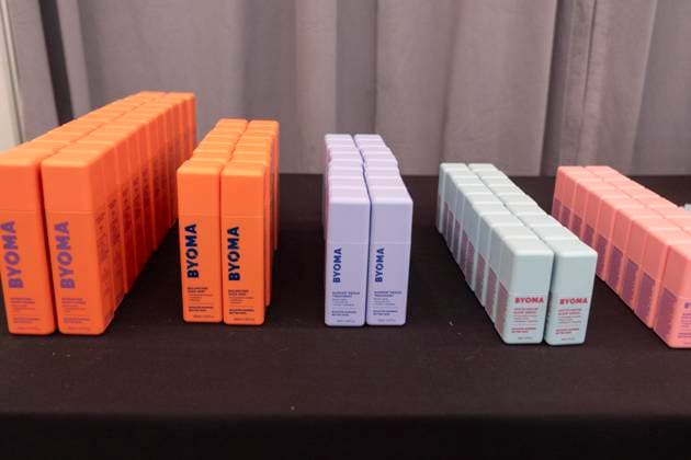 February 7, 2025, New York, New York, USA: Skin products by Byoma seen backstage for Christian Cowan show at New York Fashion Week Fall Winter 2025 at Glasshouse in New York on February 7, 2025. New collection by designer Cowan was inspired and is tribute to Abbie McLaughlin who passed away in 2024. New York USA - ZUMAr339 20250207_znp_r339_169 Copyright: xLevxRadinx