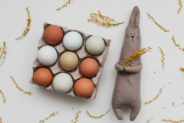 Funny handmade bunny rabbit toy with colorful chicken eggs and yellow mimosa flowers. Easter gift concept. , 49840652.jpg, cute, funny, rabbit, toy, bunny, decoration, animal, creative, childhood, april, souvenir, present, object, hare, symbol, idea, small, baby, child, bunny toy, fun, love, adorable, birthday, home, funny bunny, easter bunny, romantic, teddy, soft toy, hare toy, surprise, mimosa, spring, yellow, composition, design, happy easter, eggs, chicken, easter, holiday, gift, decor, greeting, rustic, easter egg, copy space, festive, card RECORD DATE NOT STATED