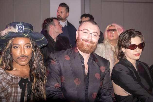 Christian cowan - front row and backstage - february 2025 new york fashion week (new) christian cowan - fashion show - february 2025 new york fashion week. February 07, 2025, new york, new york, usa: (l-r) jeffrey williams, sam smith and king princess attend the christian cowan show during february 2025 new york fashion week at the glasshouse on february 07, 2025 in new york city. (credit: m10s thenews2) (Foto: M10s Thenews2 imago images) Christian cowan - front row and backstage - february 2025 new york fashion week  Copyright: xRonxAdarx