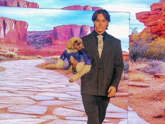 February 8, 2025, New York, New York, USA: Glamorous dogs, models and a cat ruled the runway.at the February NYFW Anthony Rubio show. Powered.by Art Hearts Fashion four legged and two legged models.wowed the capacity crowd in the Angel Orensanz venue. New York USA - ZUMAh156 20250208_znp_h156_005 Copyright: xMiloxHessx