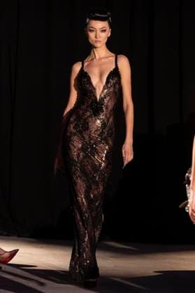 February 8, 2025, New York, New York, USA: Model walks runway for The Blonds show during New York Fashion Week Fall Winter 2025 at The FiDi Banking Hall in New York on February 8, 2025 New York USA - ZUMAr339 20250208_znp_r339_061 Copyright: xLevxRadinx