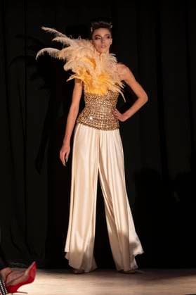 February 8, 2025, New York, New York, USA: Model walks runway for The Blonds show during New York Fashion Week Fall Winter 2025 at The FiDi Banking Hall in New York on February 8, 2025 New York USA - ZUMAr339 20250208_znp_r339_097 Copyright: xLevxRadinx