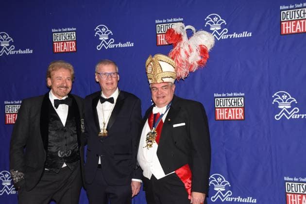 Thomas Gottschalk Moderator Guenther Jauch Moderator Karl Valentin Orden Preistraeger Guenther Grauer Narrhalla Praesident Muenchen 08.02.2025 Deutsches Theater Grosser Narrhalla Ball SoirÃ e mit Verleihung des Karl Valentin Orden an Guenther Jauch, Moderator, Journalist Produzent Muenchen