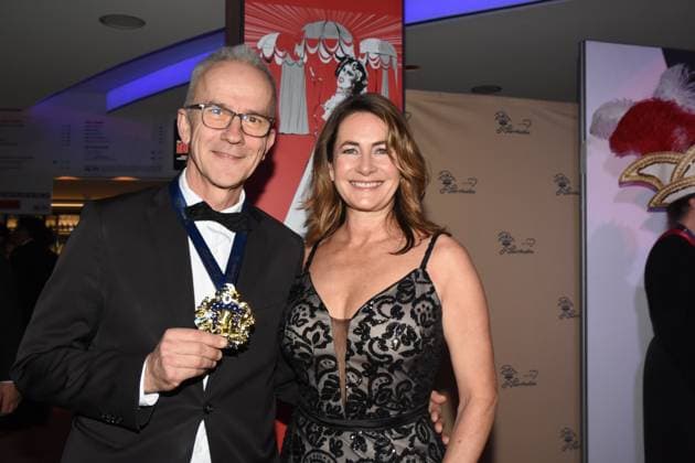 Reinhold Hoffmann Musiker Nathalie Schmid Muenchen 08.02.2025 Deutsches Theater Grosser Narrhalla Ball SoirÃ e mit Verleihung des Karl Valentin Orden an Guenther Jauch, Moderator, Journalist Produzent Muenchen