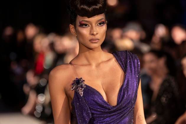 The Blonds runway show during New York Fashion Week Fall Winter 2025 Model walks runway for The Blonds show during New York Fashion Week Fall Winter 2025 at The FiDi Banking Hall in New York on February 8, 2025 New York New York United States Copyright: LevxRadin