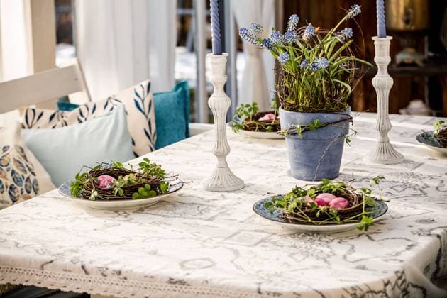 spring easter table diy decoration. Muscari composition, cissus striata on birch wreaths , 50436692.jpg, decor, easter, holiday, spring, table, background, festive, food, wooden, celebration, cutlery, decoration, dining, dinner, setting, traditional, design, eggs, linen, nobody, plate, tableware, vintage, egg, event, white, color, dinnerware, fork, nature, restaurant, seasonal, symbol, table setting, tradition, bunny, elegant, greeting, happy, rustic, stylish, interior, season, geometric, colorful, blue, veranda RECORD DATE NOT STATED