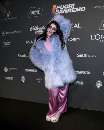February 09, Sanremo, Italy: MARIA TOMBA attends the Radio Italia Party during the 75th Sanremo Music Festival 2025 at Victory Morgana Bay in Sanremo, Italy. Sanremo Italy  - ZUMAp169 20250210_zea_p169_194 Copyright: xAlbertoxTerenghix
