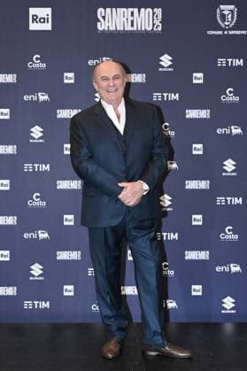 Italy prepares for 75th Sanremo Music Festival - 10 Feb 2025 Sanremo Festival co-hosts and Italian presenters Gerry Scotti pose during a photocall at the 75th Sanremo Italian Song Festival, Sanremo, Italy, 10 February 2025. The music festival runs from 11 to 15 February 2025., Credit:Maria Laura Antonelli Avalon Italy, Sanremo  Copyright: xMariaxLauraxAntonellix xAvalonx 0961842721