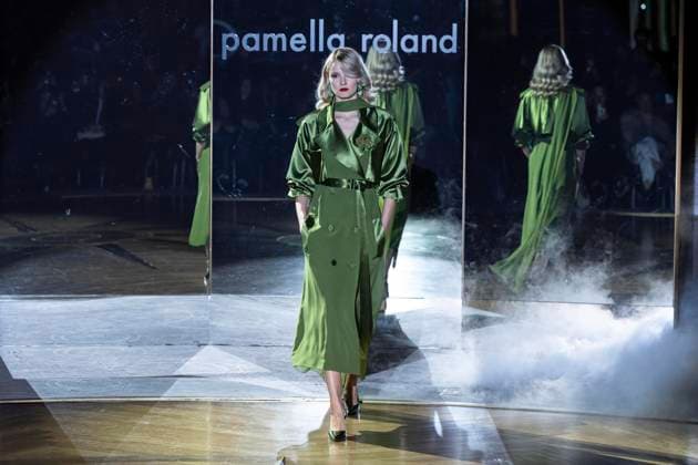 February 10, 2025, New York, New York, USA: A model walks runway for Pamella Roland runway show during New York Fashion Week Fall Winter 2025 at Rainbow Room at Rockefeller Center in New York on February 10, 2025 New York USA - ZUMAr339 20250210_znp_r339_010 Copyright: xLevxRadinx