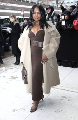 NEW YORK, NY- FEBRUARY 11: Adrienne Warren seen arriving at Michael Kors 2025 Collection fashion show during the 2025 New York Fashion Week on February 11, 2025. Copyright: xRWx