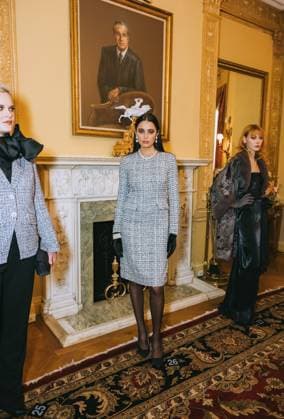 February 11, 2025, New York, New York, United States: Model at the Dennis Basso Fall Winter 2025 Presentation at The Columbus Foundation in New York. Dinara Khairova Zuma Press February 11, 2025. New York United States - ZUMAp281 20250211_zea_p281_043 Copyright: xPhotoxImagexPressx
