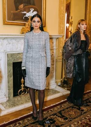 February 11, 2025, New York, New York, United States: Model at the Dennis Basso Fall Winter 2025 Presentation at The Columbus Foundation in New York. Dinara Khairova Zuma Press February 11, 2025. New York United States - ZUMAp281 20250211_zea_p281_046 Copyright: xPhotoxImagexPressx