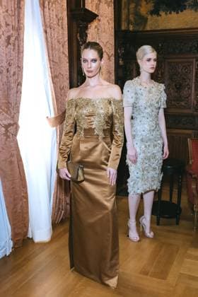 February 11, 2025, New York, New York, United States: Model at the Dennis Basso Fall Winter 2025 Presentation at The Columbus Foundation in New York. Dinara Khairova Zuma Press February 11, 2025. New York United States - ZUMAp281 20250211_zea_p281_064 Copyright: xPhotoxImagexPressx