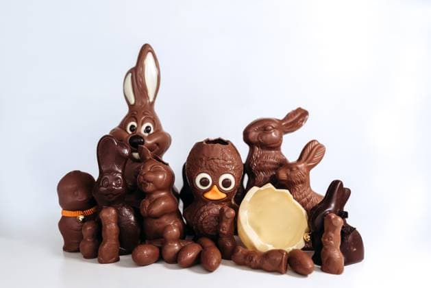 Easter chocolate eggs, bunnies and chickens Vienna, Vienna, Austria R_PVWL250210F-1645768-01