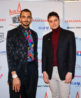 Leonhard Burkhardt, Nabil Zebdji (Laudator) bei der 17. Verleihung des ASKANIA-Award im Quatsch Comedy Club Berlin.