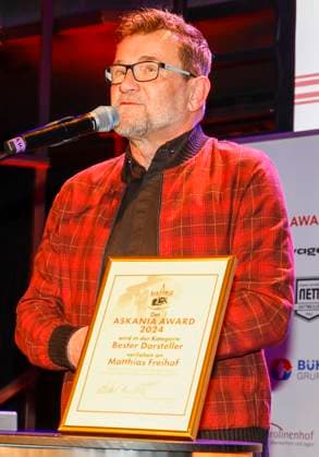 Matthias Freihof (Preisträger) bei der 17. Verleihung des ASKANIA-Award im Quatsch Comedy Club Berlin.