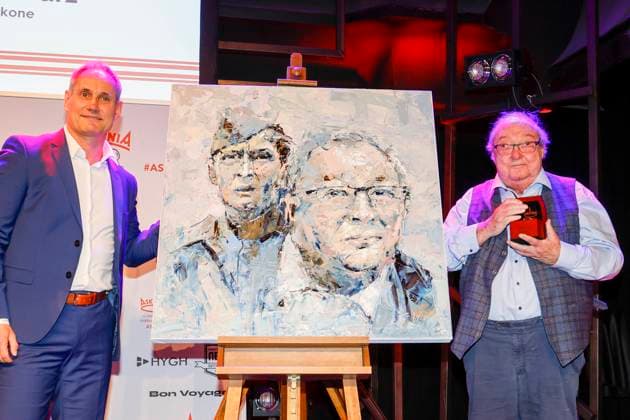 Frank Wagner (Maler), Jacki Schwarz (Preisträger) bei der 17. Verleihung des ASKANIA-Award im Quatsch Comedy Club Berlin.