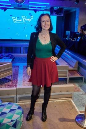 Maike von Bremen - Gaesteankunft zur Verleihung des Kurzfilmpreises BLAUE BLUME von Romance TV im Prince Charles in Berlin am 12.02.2025. Kurzfilmpreis BLAUE BLUME