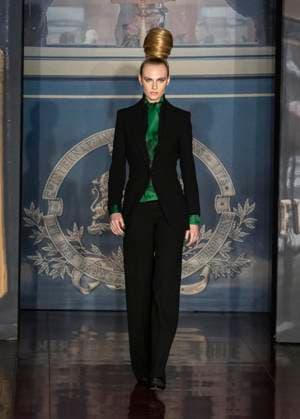 February 13, 2025, New York, New York, USA: Model walks runway for Zang Toi runway show during New York Fashion Week Fall Winter 2025 at Park Avenue Christian Church in New York on February 13, 2025. Zang Toi design for House of Toi includes dresses, shoes, accessories like bags, costume jewelry, belts and etc. New York USA - ZUMAr339 20250213_znp_r339_047 Copyright: xLevxRadinx