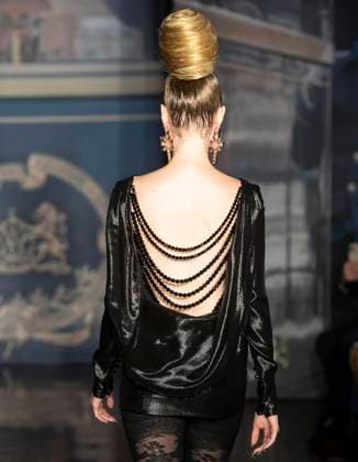 February 13, 2025, New York, New York, USA: Model walks runway for Zang Toi runway show during New York Fashion Week Fall Winter 2025 at Park Avenue Christian Church in New York on February 13, 2025. Zang Toi design for House of Toi includes dresses, shoes, accessories like bags, costume jewelry, belts and etc. New York USA - ZUMAr339 20250213_znp_r339_083 Copyright: xLevxRadinx