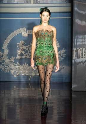 February 13, 2025, New York, New York, USA: Model walks runway for Zang Toi runway show during New York Fashion Week Fall Winter 2025 at Park Avenue Christian Church in New York on February 13, 2025. Zang Toi design for House of Toi includes dresses, shoes, accessories like bags, costume jewelry, belts and etc. New York USA - ZUMAr339 20250213_znp_r339_093 Copyright: xLevxRadinx