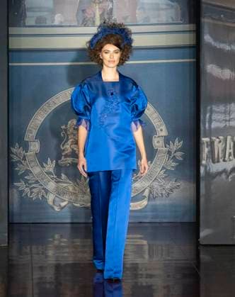 February 13, 2025, New York, New York, USA: Model walks runway for Zang Toi runway show during New York Fashion Week Fall Winter 2025 at Park Avenue Christian Church in New York on February 13, 2025. Zang Toi design for House of Toi includes dresses, shoes, accessories like bags, costume jewelry, belts and etc. New York USA - ZUMAr339 20250213_znp_r339_098 Copyright: xLevxRadinx