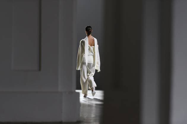 KYIV, UKRAINE - FEBRUARY 14, 2025 - A model walks the catwalk at the CHUPRINA fashion show during the Ukrainian Fashion Week FW25-26 at the Mystetskyi Arsenal National Art and Culture Museum Complex, Kyiv, capital of Ukraine. (Photo by Kirill Chubotin Ukrinform) CHUPRINA catwalk show at Ukrainian Fashion Week FW25-26  Copyright: xKirillxChubotinx