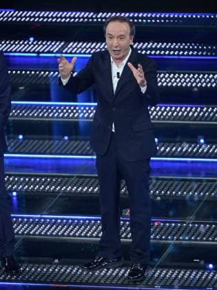 : Sanremo, 75th Italian Song Festival 2025 - Fourth Evening. In the photo Roberto Benigni - ZUMAp169 20250214_zea_p169_1043 Copyright: xMaurizioxD Avanzox