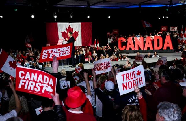 February 15, 2025, Ottawa, On, CAN: Conservative Leader Pierre Poilievre speaks at his Canada First rally in Ottawa, on Saturday, Feb. 15, 2025. Ottawa CAN  - ZUMAc35_ 20250215_zaf_c35_078 Copyright: xJustinxTangx