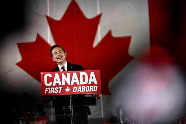 February 15, 2025, Ottawa, On, CAN: Conservative Leader Pierre Poilievre speaks at his Canada First rally in Ottawa, on Saturday, Feb. 15, 2025. Ottawa CAN  - ZUMAc35_ 20250215_zaf_c35_148 Copyright: xJustinxTangx