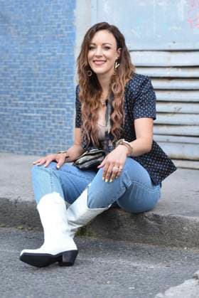 Jasmin Wagner bei der Fashion-Show von Marina Hoermanseder auf dem About You Fashion Week am 13. September 2021 im Kraftwerk Berlin in Berlin.