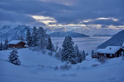 IMAGO Creative, Winter, Auf dem Land A beautiful winter landscape in Bettmeralp, Raron district, the canton of Valais, Switzerland 23360249 RECORD DATE NOT STATED