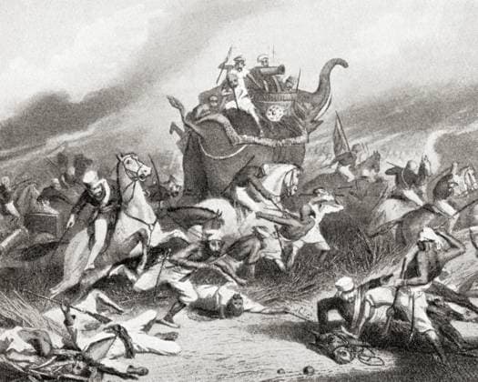 Niederlage der Tantya Tope durch die Briten in Jhansi, Indien, während des indischen Aufstandes von 1857, Asien Defeat of Tantya Tope by British at Jhansi, India during Indian Rebellion of 1857 Copyright: imageBROKER dadxfotos ibljhl12509591.jpg