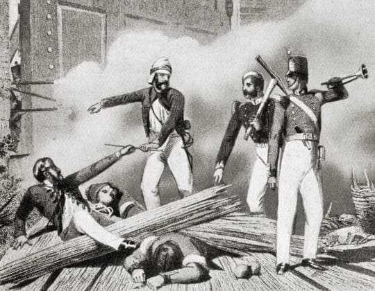 Angriff auf das Kaschmiri Tor durch britische Soldaten während des indischen Aufstandes von 1857 Assault on Kashmiri Gate by British soldiers during Indian rebellion of 1857 Copyright: imageBROKER dadxfotos ibljhl12509597.jpg