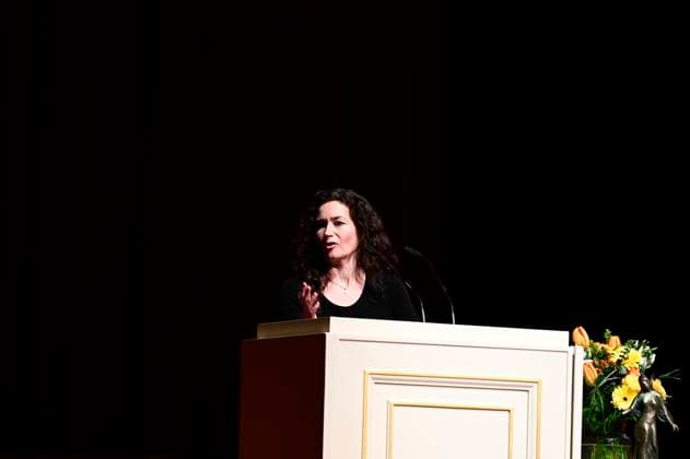Constanze Geiert bei der Verleihung des Friedenspreis Dresden 2025 - International Peace Prize an den Europäischen Gerichtshof für Menschenrechte (EGMR) in der Semperoper. Dresden, 16.02.2025 Sachsen Germany Copyright: xMatthiasxWehnertx