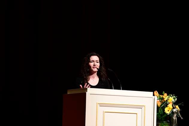 Constanze Geiert bei der Verleihung des Friedenspreis Dresden 2025 - International Peace Prize an den Europäischen Gerichtshof für Menschenrechte (EGMR) in der Semperoper. Dresden, 16.02.2025 Sachsen Germany Copyright: xMatthiasxWehnertx