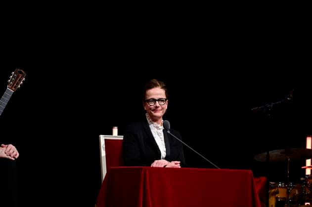 Claudia Michelsen bei der Verleihung des Friedenspreis Dresden 2025 - International Peace Prize an den Europäischen Gerichtshof für Menschenrechte (EGMR) in der Semperoper. Dresden, 16.02.2025 Sachsen Germany Copyright: xMatthiasxWehnertx