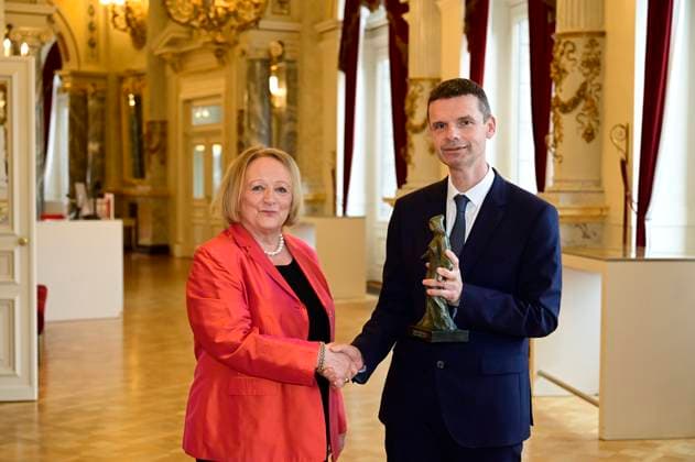 Sabine Leutheusser-Schnarrenberger und Marko Bosnjak bei der Verleihung des Friedenspreis Dresden 2025 - International Peace Prize an den Europäischen Gerichtshof für Menschenrechte (EGMR) in der Semperoper. Dresden, 16.02.2025 Sachsen Germany Copyright: xMatthiasxWehnertx