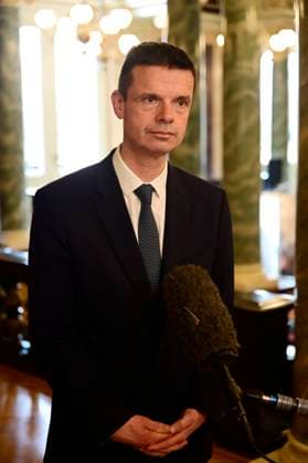 Marko Bosnjak bei der Verleihung des Friedenspreis Dresden 2025 - International Peace Prize an den Europäischen Gerichtshof für Menschenrechte (EGMR) in der Semperoper. Dresden, 16.02.2025 Sachsen Germany Copyright: xMatthiasxWehnertx