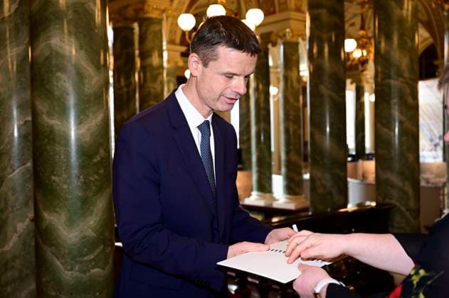 Marko Bosnjak bei der Verleihung des Friedenspreis Dresden 2025 - International Peace Prize an den Europäischen Gerichtshof für Menschenrechte (EGMR) in der Semperoper. Dresden, 16.02.2025 Sachsen Germany Copyright: xMatthiasxWehnertx