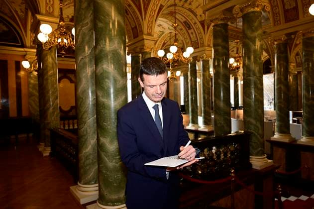 Marko Bosnjak bei der Verleihung des Friedenspreis Dresden 2025 - International Peace Prize an den Europäischen Gerichtshof für Menschenrechte (EGMR) in der Semperoper. Dresden, 16.02.2025 Sachsen Germany Copyright: xMatthiasxWehnertx