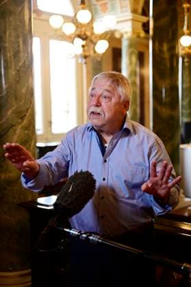 Wolf Biermann bei der Verleihung des Friedenspreis Dresden 2025 - International Peace Prize an den Europäischen Gerichtshof für Menschenrechte (EGMR) in der Semperoper. Dresden, 16.02.2025 Sachsen Germany Copyright: xMatthiasxWehnertx
