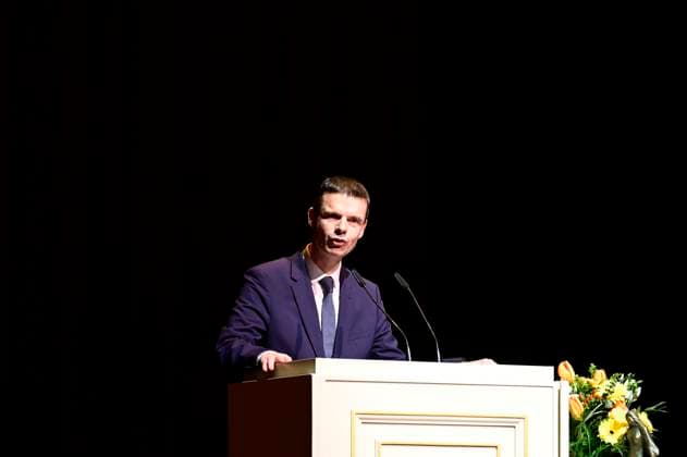 Marko Bosnjak bei der Verleihung des Friedenspreis Dresden 2025 - International Peace Prize an den Europäischen Gerichtshof für Menschenrechte (EGMR) in der Semperoper. Dresden, 16.02.2025 Sachsen Germany Copyright: xMatthiasxWehnertx