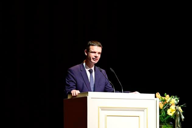 Marko Bosnjak bei der Verleihung des Friedenspreis Dresden 2025 - International Peace Prize an den Europäischen Gerichtshof für Menschenrechte (EGMR) in der Semperoper. Dresden, 16.02.2025 Sachsen Germany Copyright: xMatthiasxWehnertx