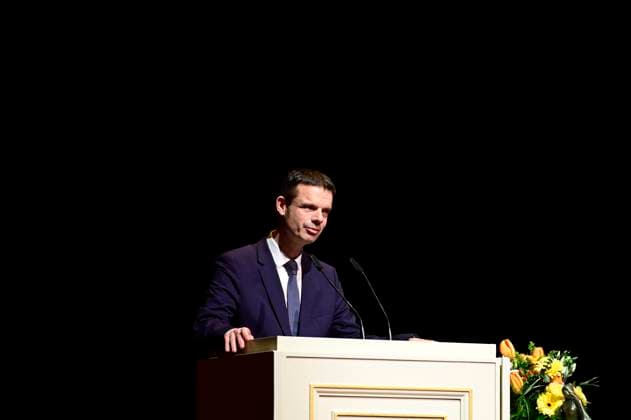 Marko Bosnjak bei der Verleihung des Friedenspreis Dresden 2025 - International Peace Prize an den Europäischen Gerichtshof für Menschenrechte (EGMR) in der Semperoper. Dresden, 16.02.2025 Sachsen Germany Copyright: xMatthiasxWehnertx