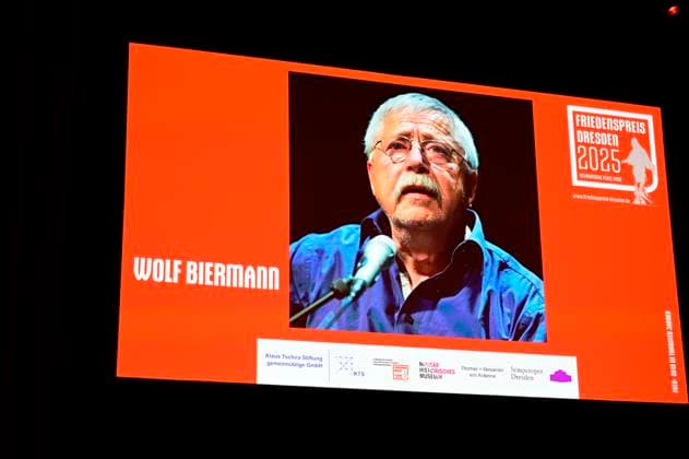Wolf Biermann bei der Verleihung des Friedenspreis Dresden 2025 - International Peace Prize an den Europäischen Gerichtshof für Menschenrechte (EGMR) in der Semperoper. Dresden, 16.02.2025 Sachsen Germany Copyright: xMatthiasxWehnertx