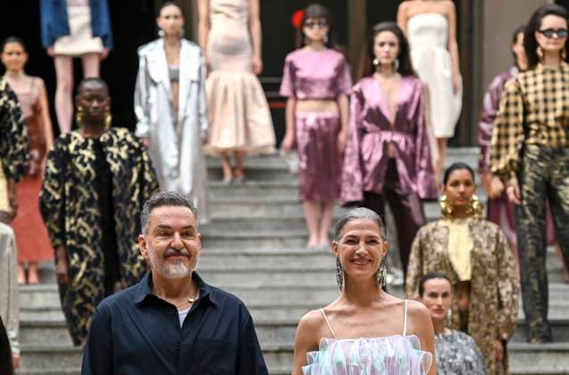 February 18, 2025, Madrid, Madrid, SPAIN: The Museo del Traje in Madrid has hosted the fashion show by designer Duyos, where the designer presents TECNO, his autumn-winter 2025-2026 collection. The designer is parading for the first time outside MBFWMadrid and he does so with a carefully crafted and groundbreaking staging and a clear message to combat ageism and defend that beauty is diverse and ageless. On this unique catwalk at the Museo del Traje, with its imposing main staircase as its cornerstone, more than 40 models, aged between 18 and 64, will showcase the firm s new proposals. Duyos gives visibility to women over 50 who were no longer active, recovering some of the protagonists of his shows in the 90s and 2000s. Among them, Laura S - ZUMAz108 20250218_znp_z108_087 Copyright: xRichardxZubelzux