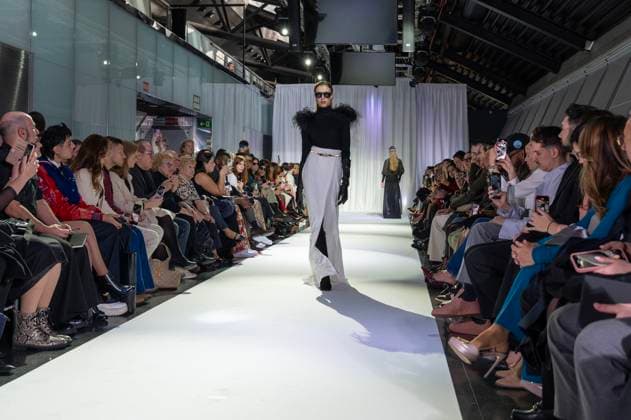 February 19, 2025, Madrid, Madrid, Spain: Model walks the runway at the RAFAEL URQUIZAR fashion show Ã¢â‚¬oeVANGUARDÃ¢â‚¬Â during the Mercedes Benz Fashion Week Madrid at Movistar Arena on February 19, 2025 in Madrid, Spain. Madrid Spain - ZUMAc312 1059031870st Copyright: xOscarxManuelxSanchezx